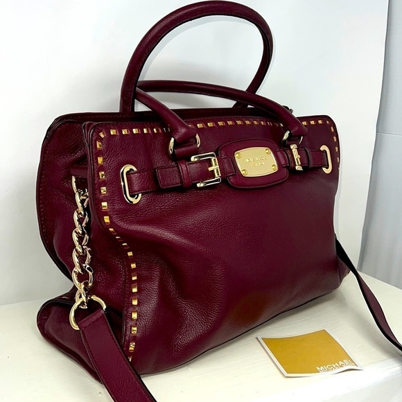 MICHAEL Michael Kors Gold Stud Large Double Handle Shoulder Tote Bag - Picture 3 of 14